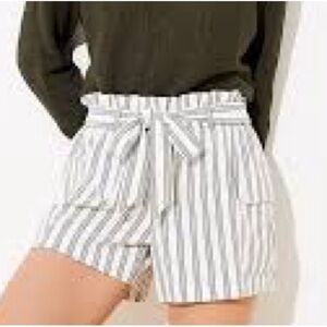 2/$35 Loft Paperbag Tie Waist Striped Cargo Shorts